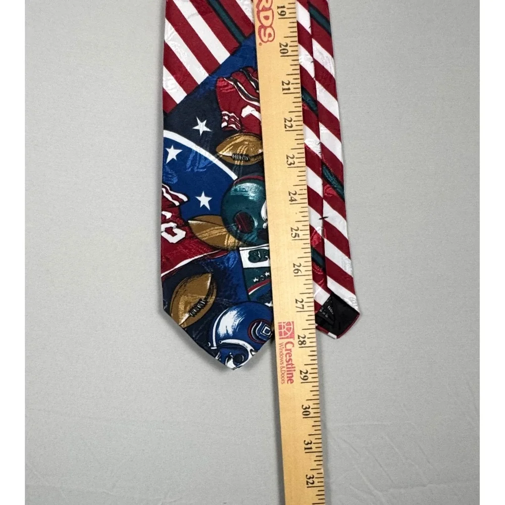 Town Craft Necktie Mens OS Blue Red Excellent Vintage Football Stars USA Made